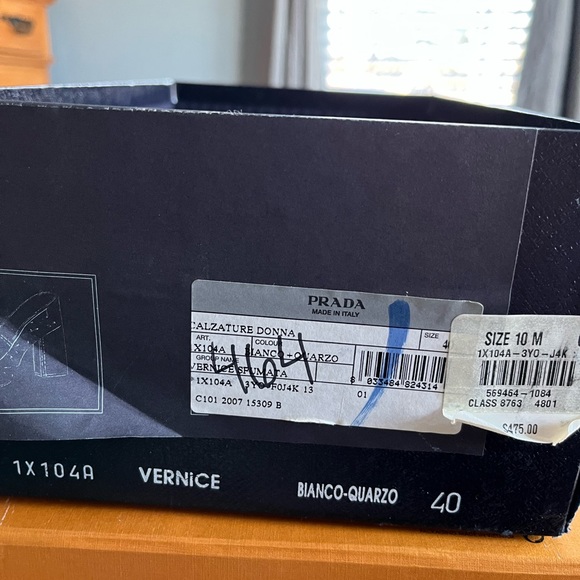 PRADA VERNICE WEDGES PATTERN LEATHER AND CORK - Picture 10 of 10